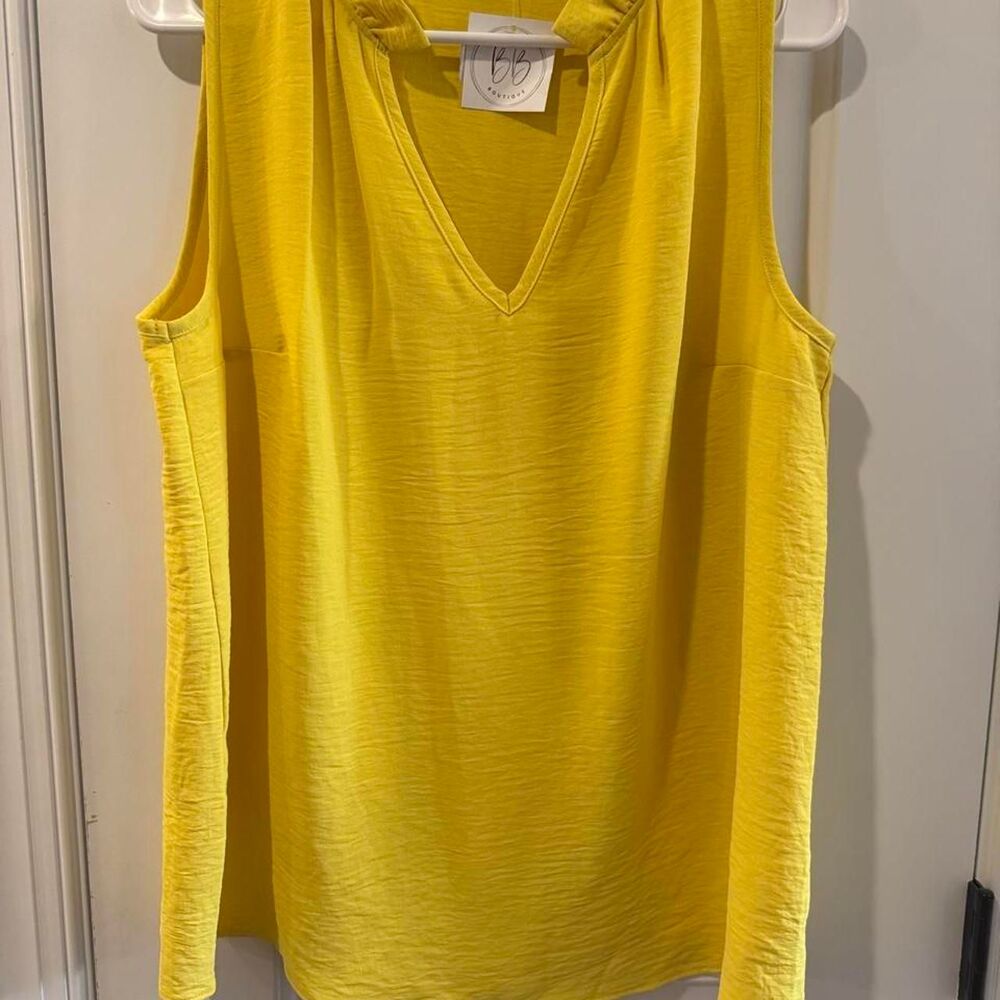 BNWT Pixi & Ivy Women's Yellow Tank Blouse L Large